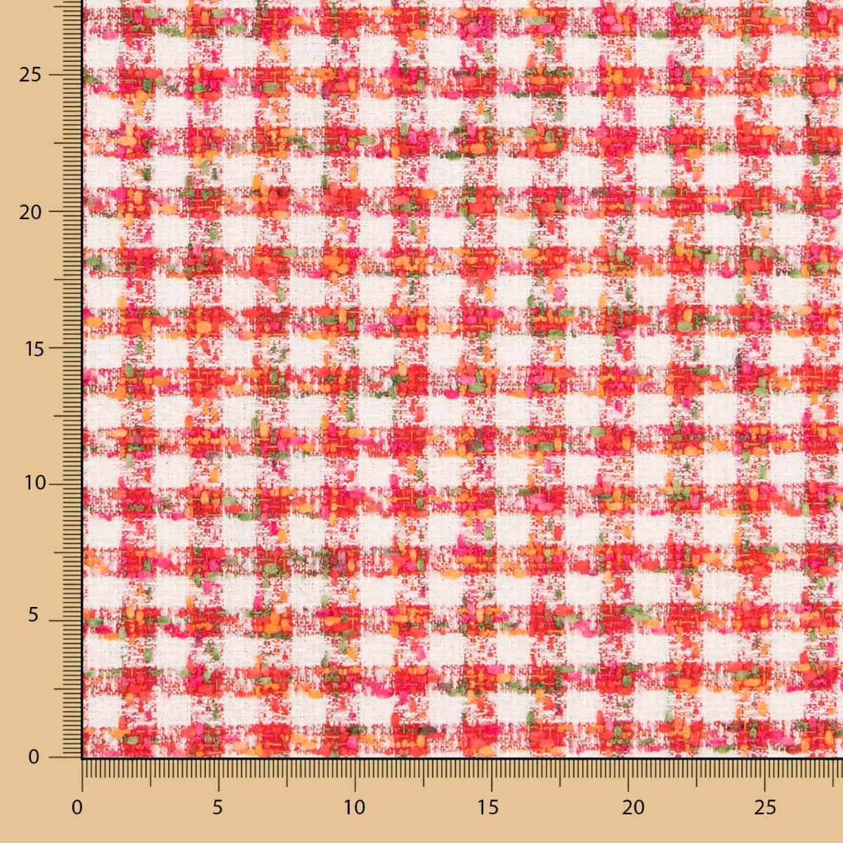 Tweed Lana Pata Gallo Coral - Ribes y Casals