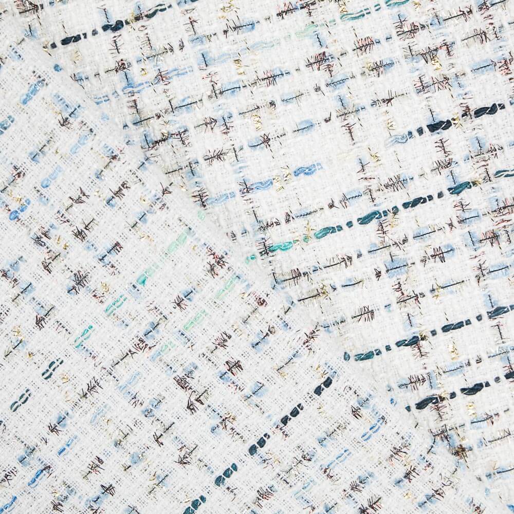 Tweed Lana Bicolor Crudo Azul Claro - Ribes y Casals