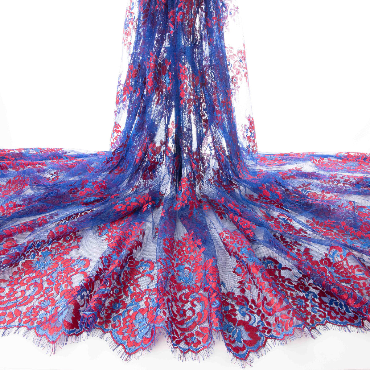 Encaje Chantilly Bicolor Azul-Fucsia - Ribes y Casals