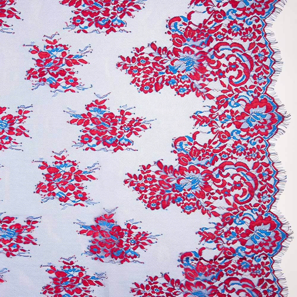 Encaje Chantilly Bicolor Azul-Fucsia - Ribes y Casals