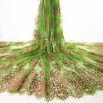 Encaje Chantilly Bicolor Verde-Fucsia - Ribes y Casals