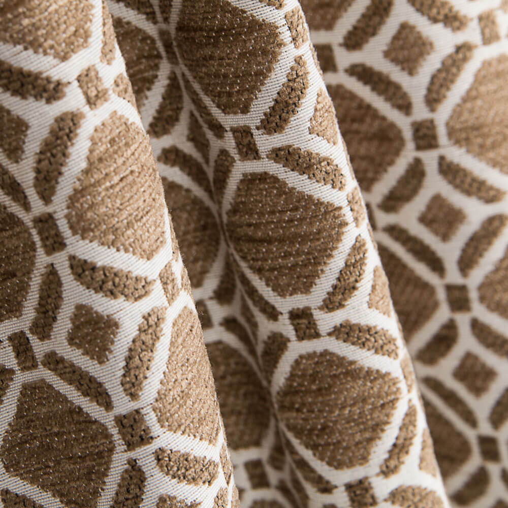 Chenilla Tapicería Geométrico Camel - Ribes y Casals