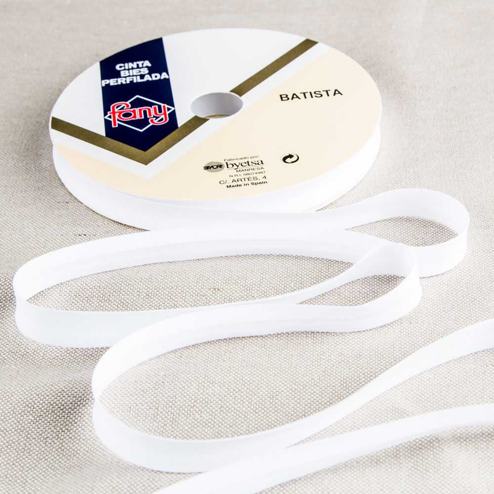 Cinta Bies Blanca 12mm - Ribes y Casals