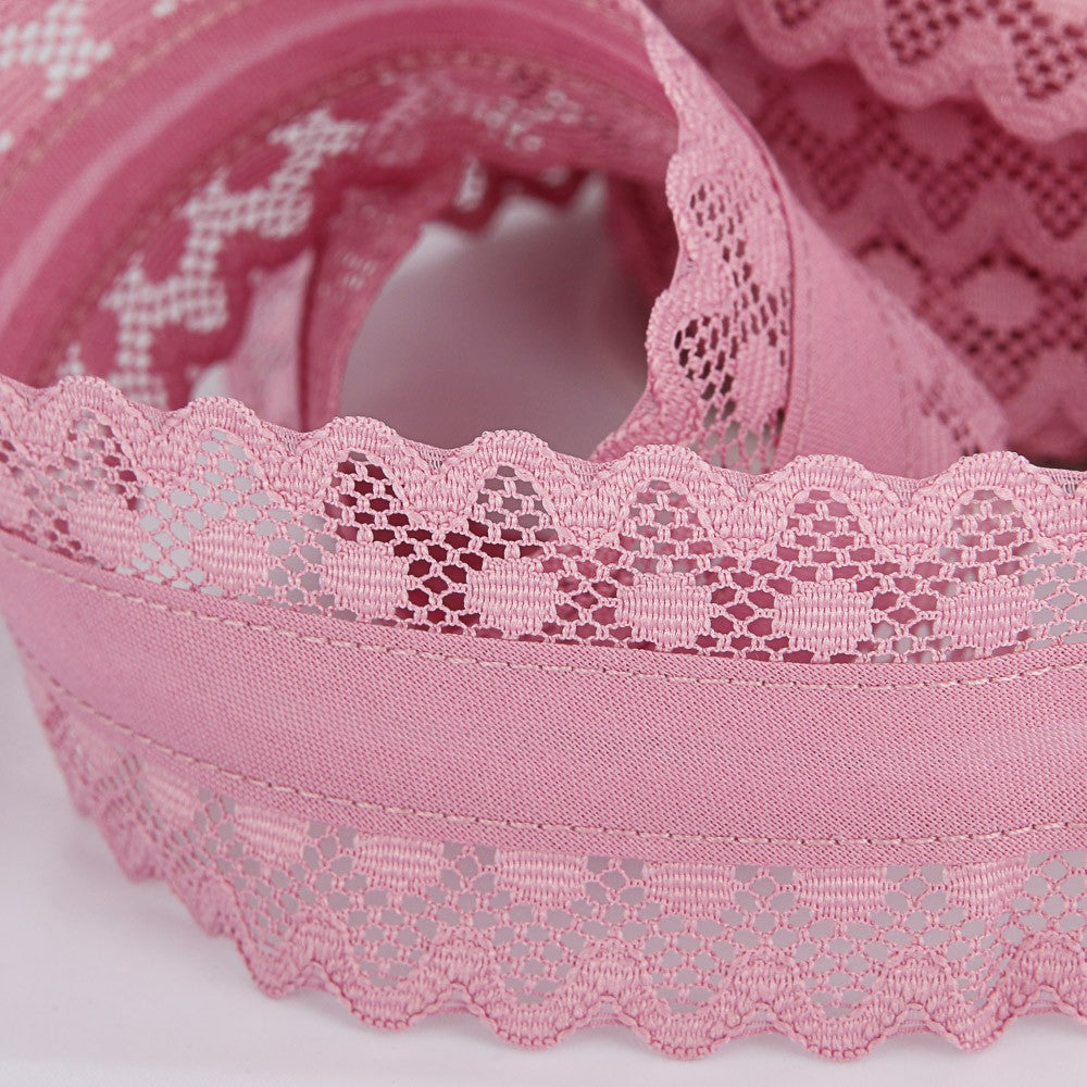 Cinta Bies Encaje Rosa 53mm - Ribes y Casals