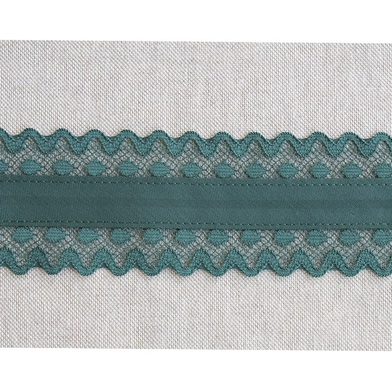 Cinta Bies Encaje Verde 53mm - Ribes y Casals