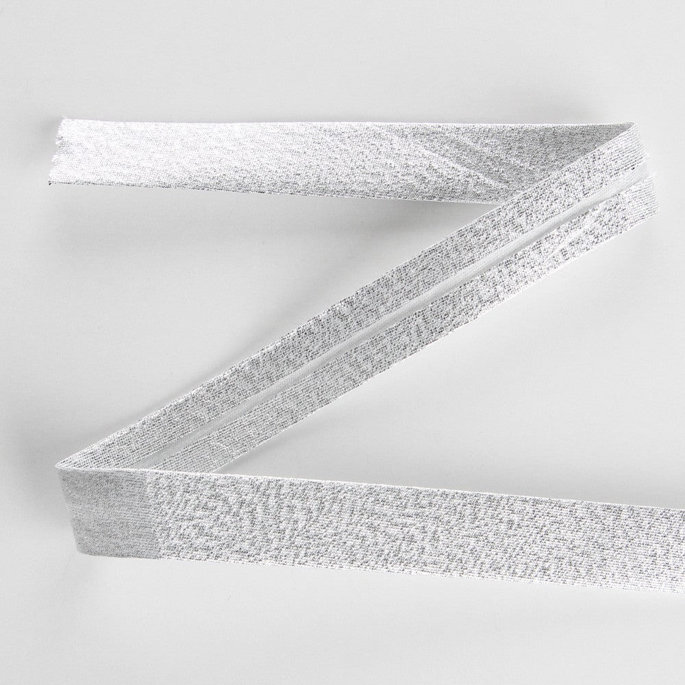 Cinta Bies Lamé Plata 18mm - Ribes y Casals