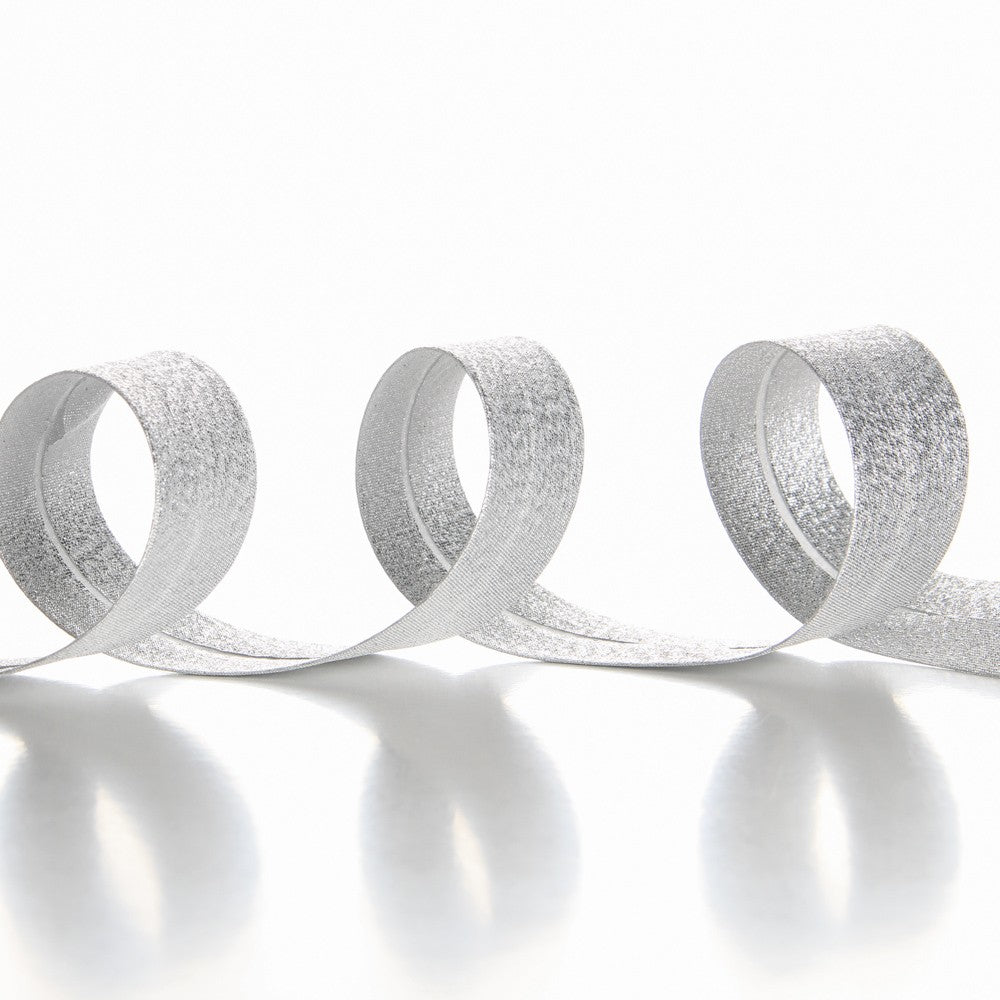 Cinta Bies Lamé Plata 30mm - Ribes y Casals