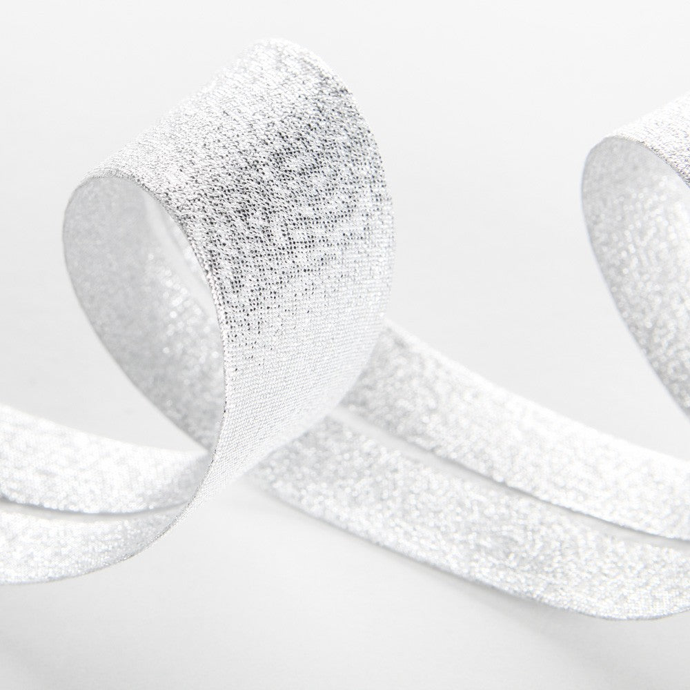 Cinta Bies Lamé Plata 30mm - Ribes y Casals