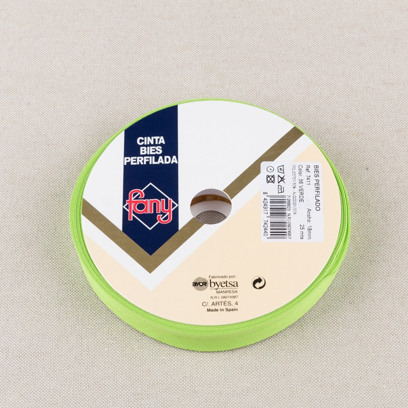 Cinta Bies Pistacho 18mm - Ribes y Casals