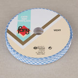 Cinta Bies Vichy Celeste 18mm - Ribes y Casals