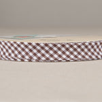 Cinta Bies Vichy Marrón 18mm - Ribes y Casals