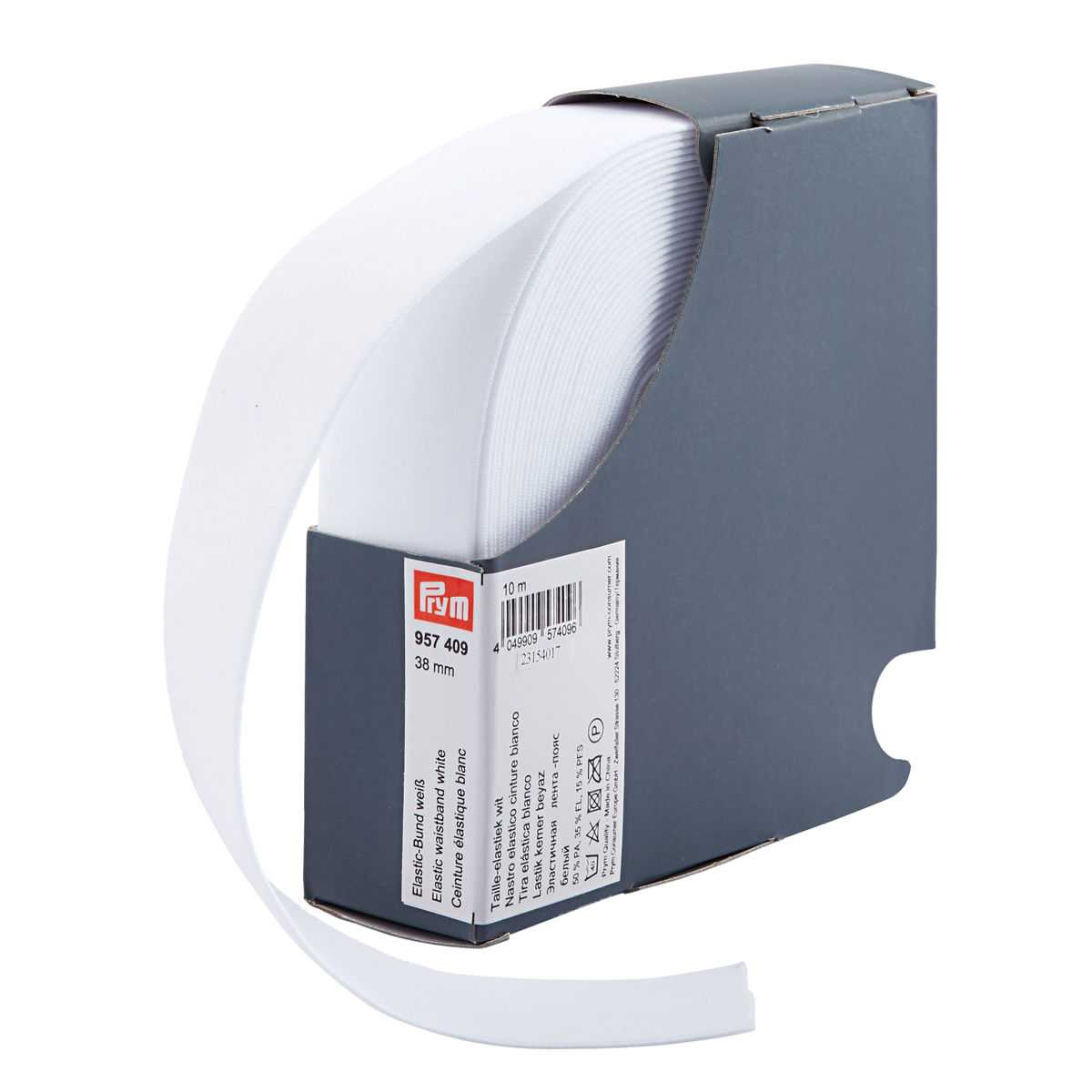 Cinta Elástica 38mm Prym Blanco - Ribes y Casals
