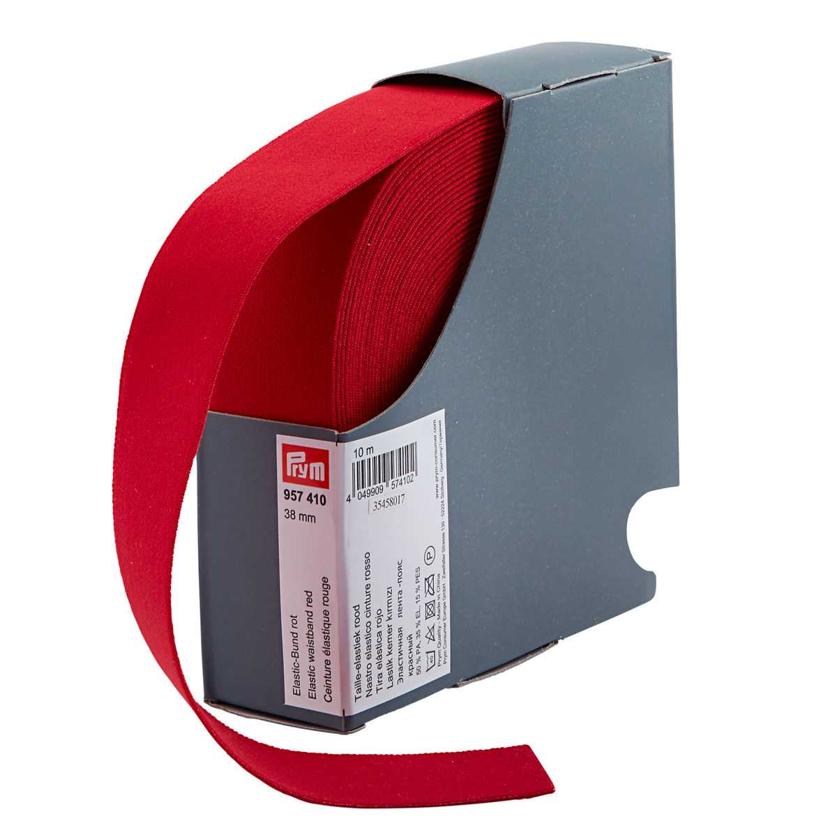 Cinta Elástica 38mm Prym Rojo - Ribes y Casals