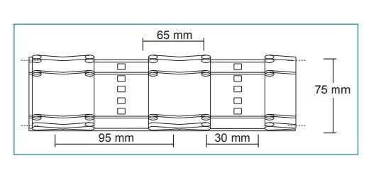 Cinta fruncidora tablas 75 Blanca 230x100 - Ribes y Casals