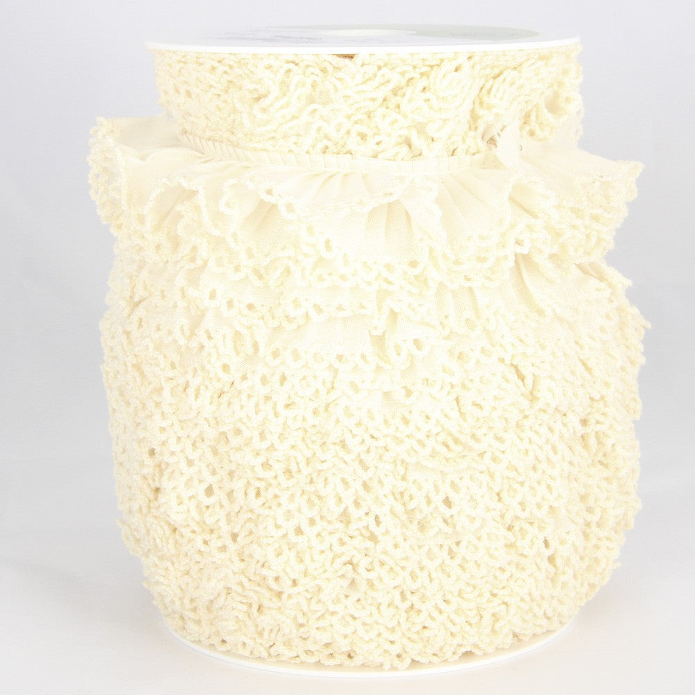 Cinta Plisada Piquillo Garrucha 3cm Cruda - Ribes y Casals