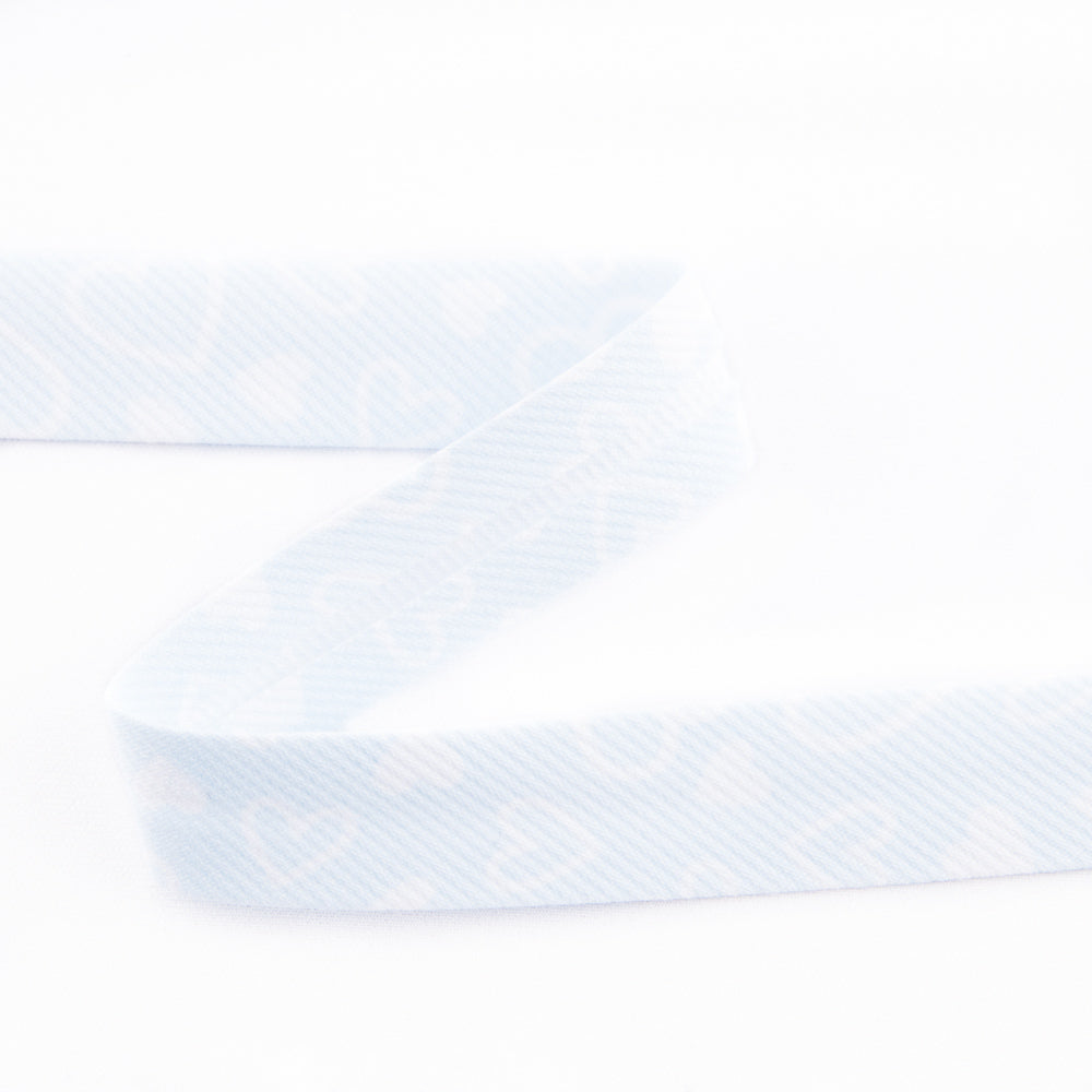 Cinta Bies Corazones Celeste 18 mm - Ribes y Casals