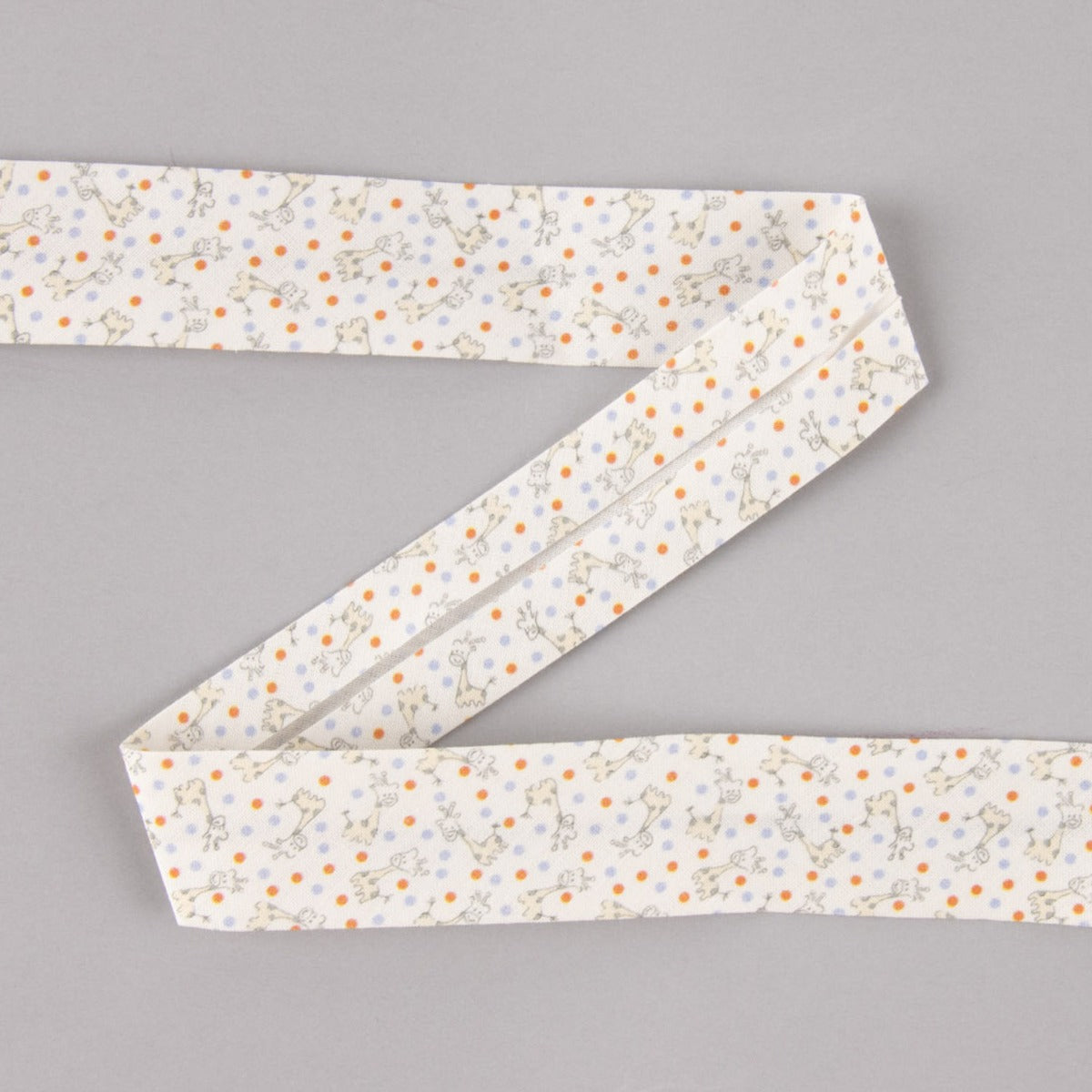 Cinta Bies Jirafas Azul-Coral 30mm - Ribes y Casals