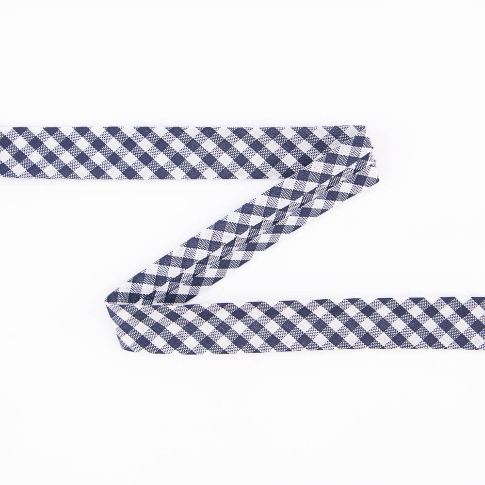 Cinta Bies Vichy Marino 18mm - Ribes y Casals