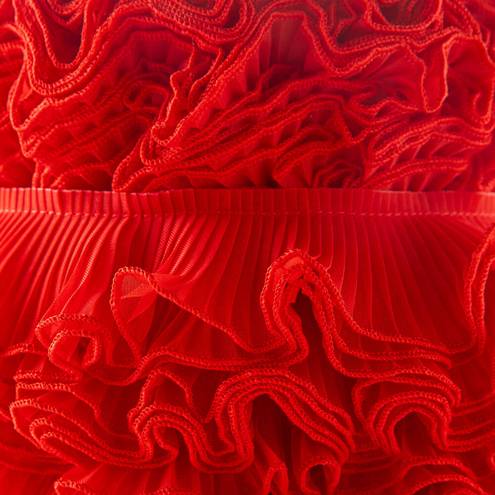 Cinta Plisada Gasa Garrucha 4&#39;5cm Roja - Ribes y Casals