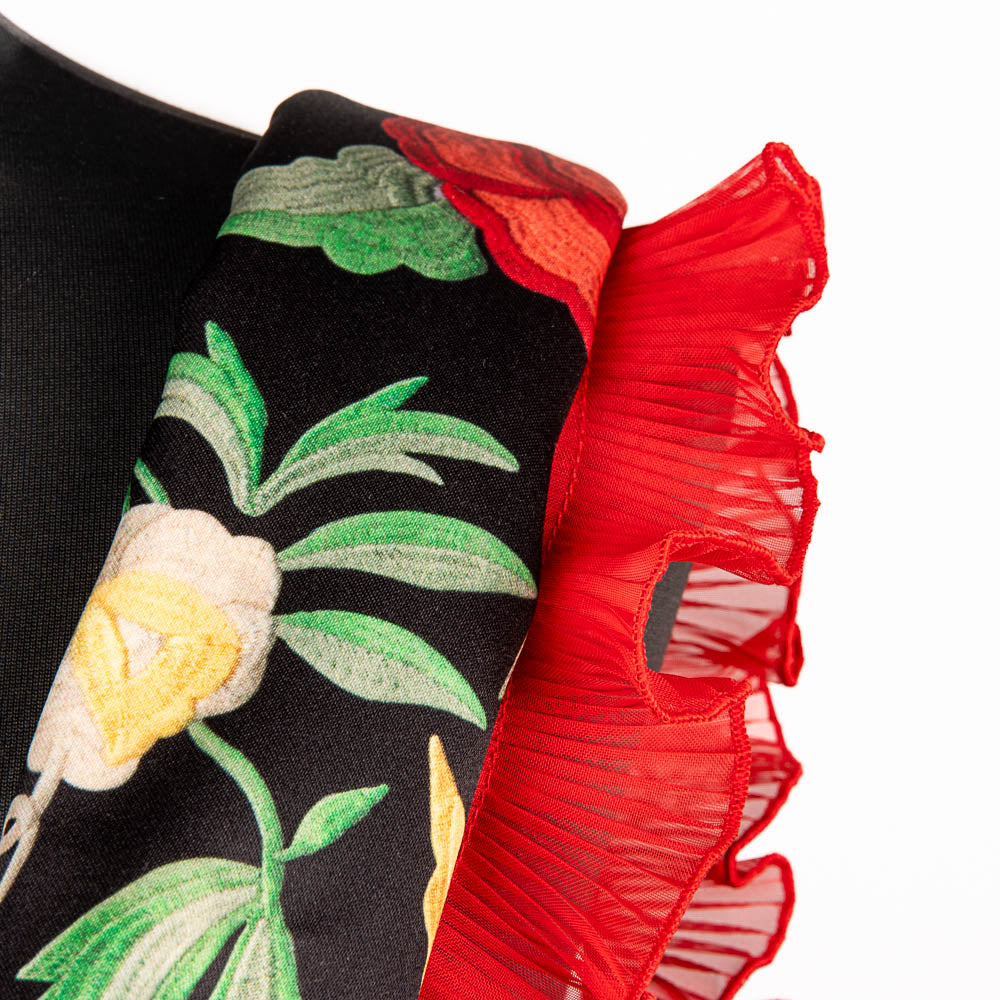 Cinta Plisada Gasa Garrucha 4&#39;5cm Roja - Ribes y Casals