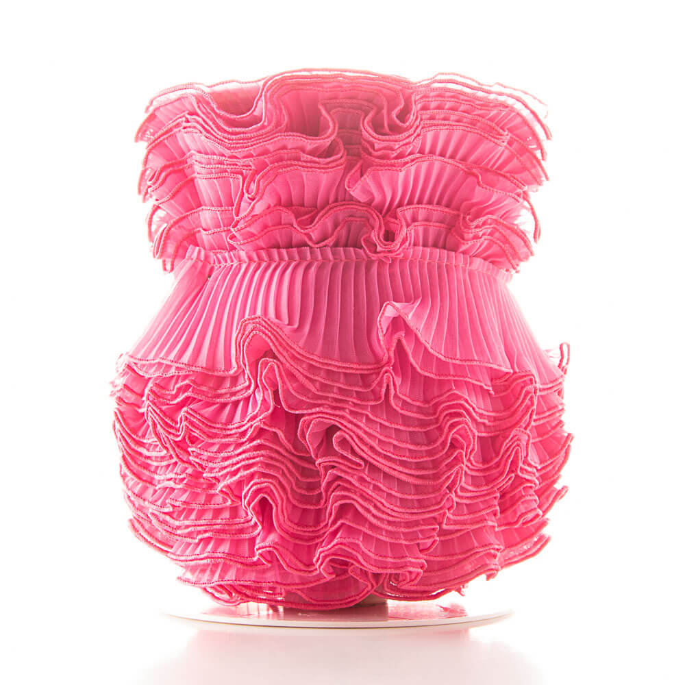 Cinta Plisada Gasa Garrucha 4&#39;5cm Fucsia - Ribes y Casals