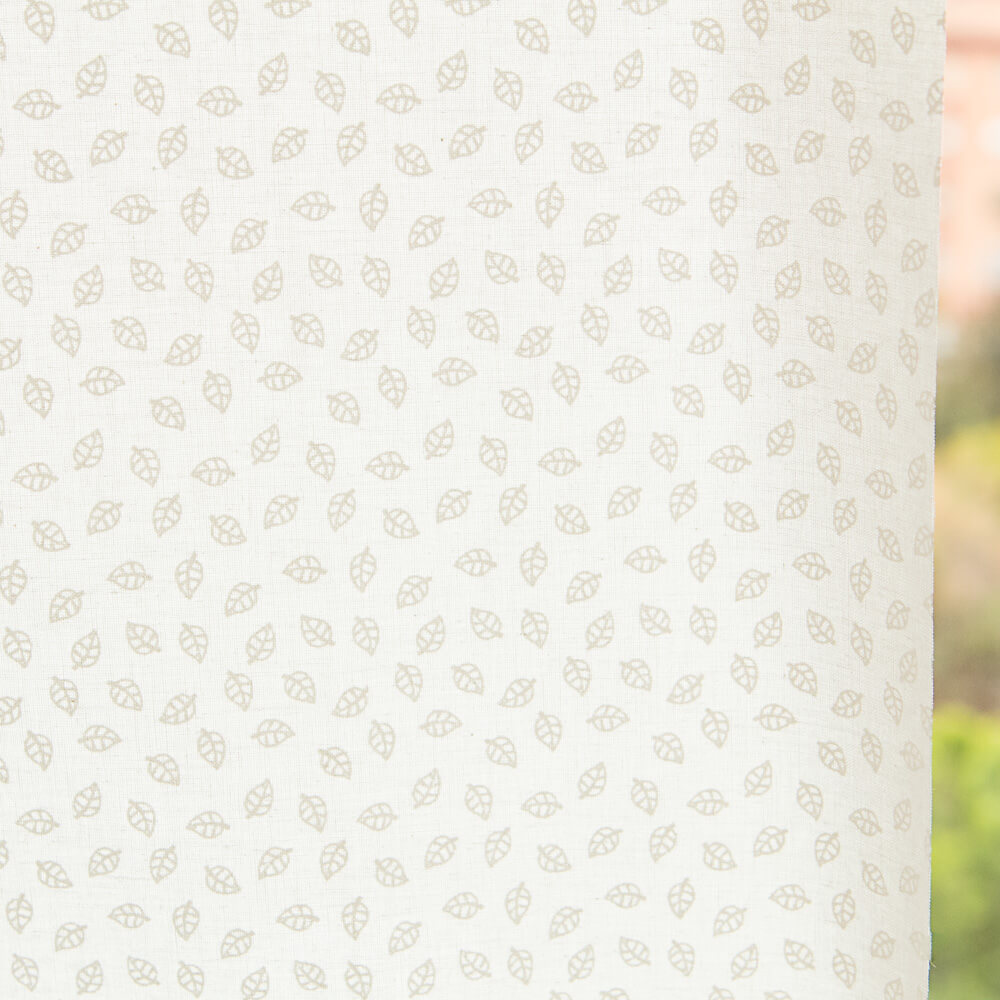 Algodón Estampado Hojas Blanco - Ribes y Casals