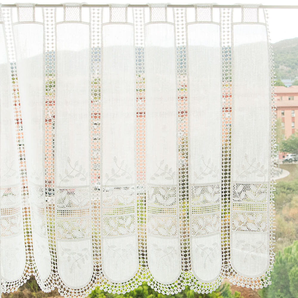 Cortina Tendina Bordada Ondas 60cm - Ribes y Casals