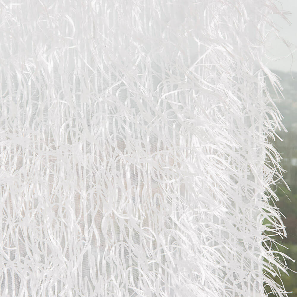 Cortina Fantasía Plumas Blanco Natural - Ribes y Casals