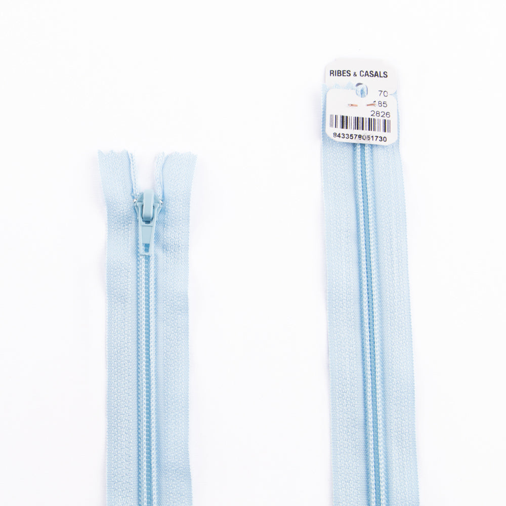 Cremallera cerrada de nylon Celeste Malla 5 - Ribes y Casals