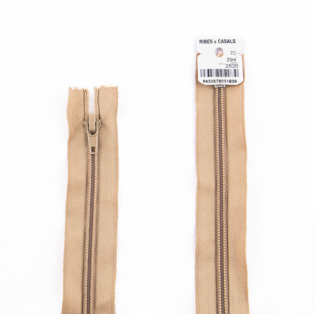 Cremallera cerrada de nylon Marrón Malla 5 - Ribes y Casals