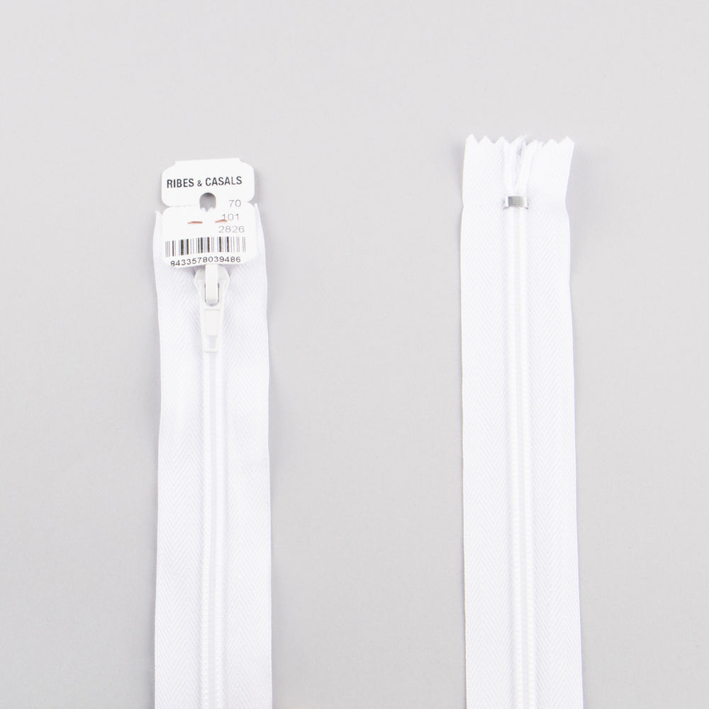 Cremallera cerrada de nylon Blanco Malla 5 - Ribes y Casals