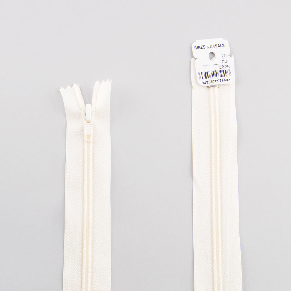 Cremallera cerrada de nylon Crudo Malla 5 - Ribes y Casals