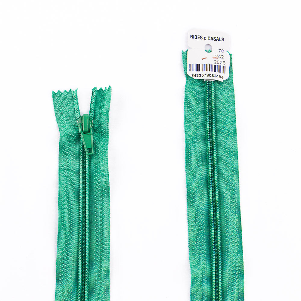 Cremallera cerrada de nylon Verde Malla 5 - Ribes y Casals