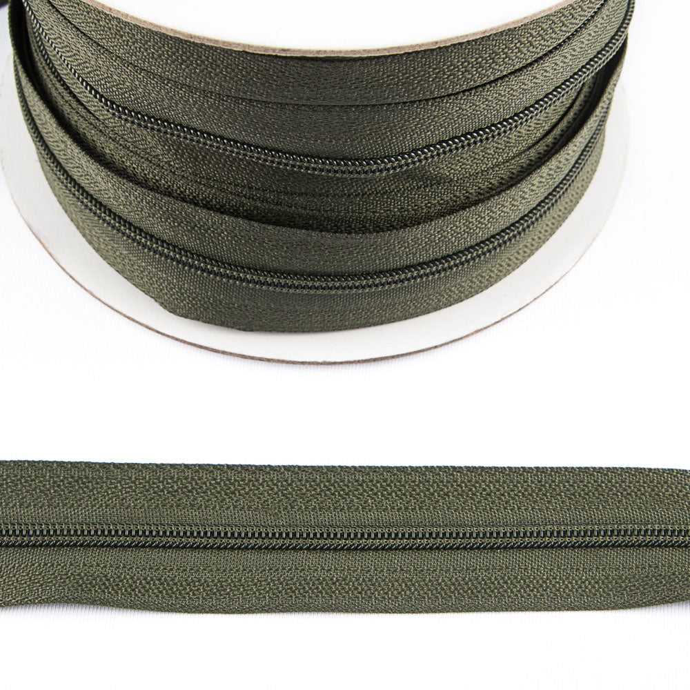 Cremallera continua malla 3 Verde Kaki - Ribes y Casals
