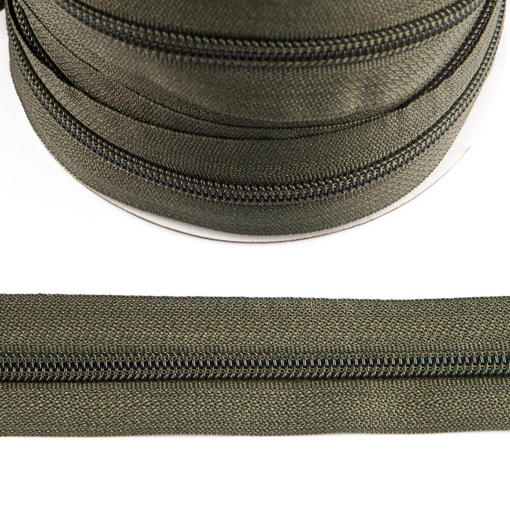 Cremallera continua malla 5 Verde Kaki - Ribes y Casals