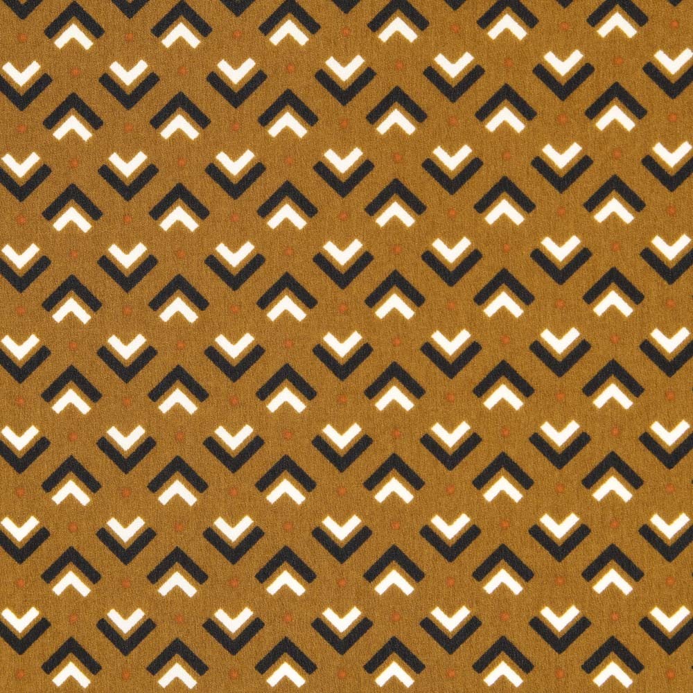 Crep China Geométrico Marrón - Ribes y Casals