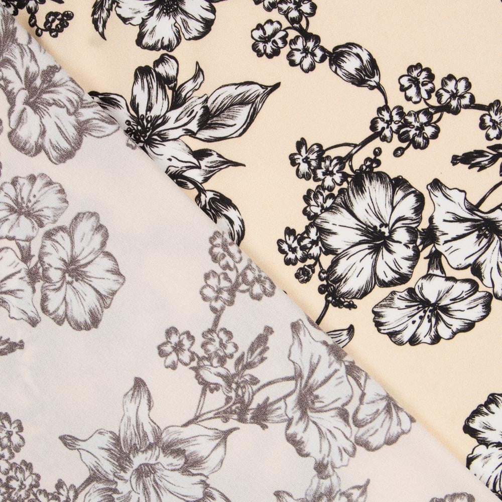 Crep Estampada Floral Salmón - Ribes y Casals