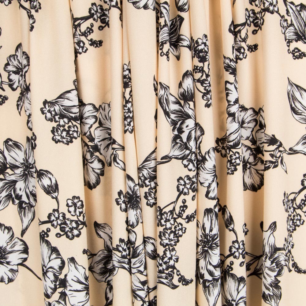 Crep Estampada Floral Salmón - Ribes y Casals