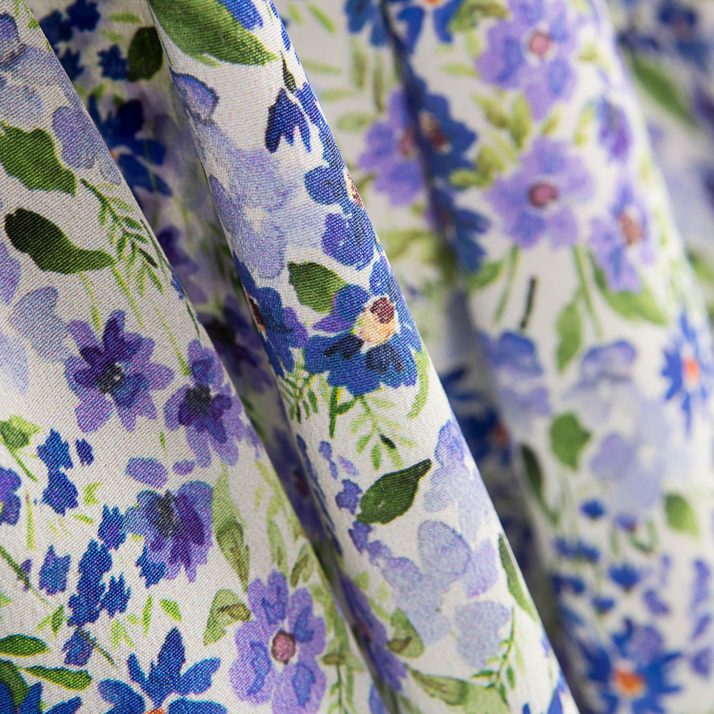 Retal Crep Poliéster Flor Lavanda 90x140 cm - Ribes y Casals