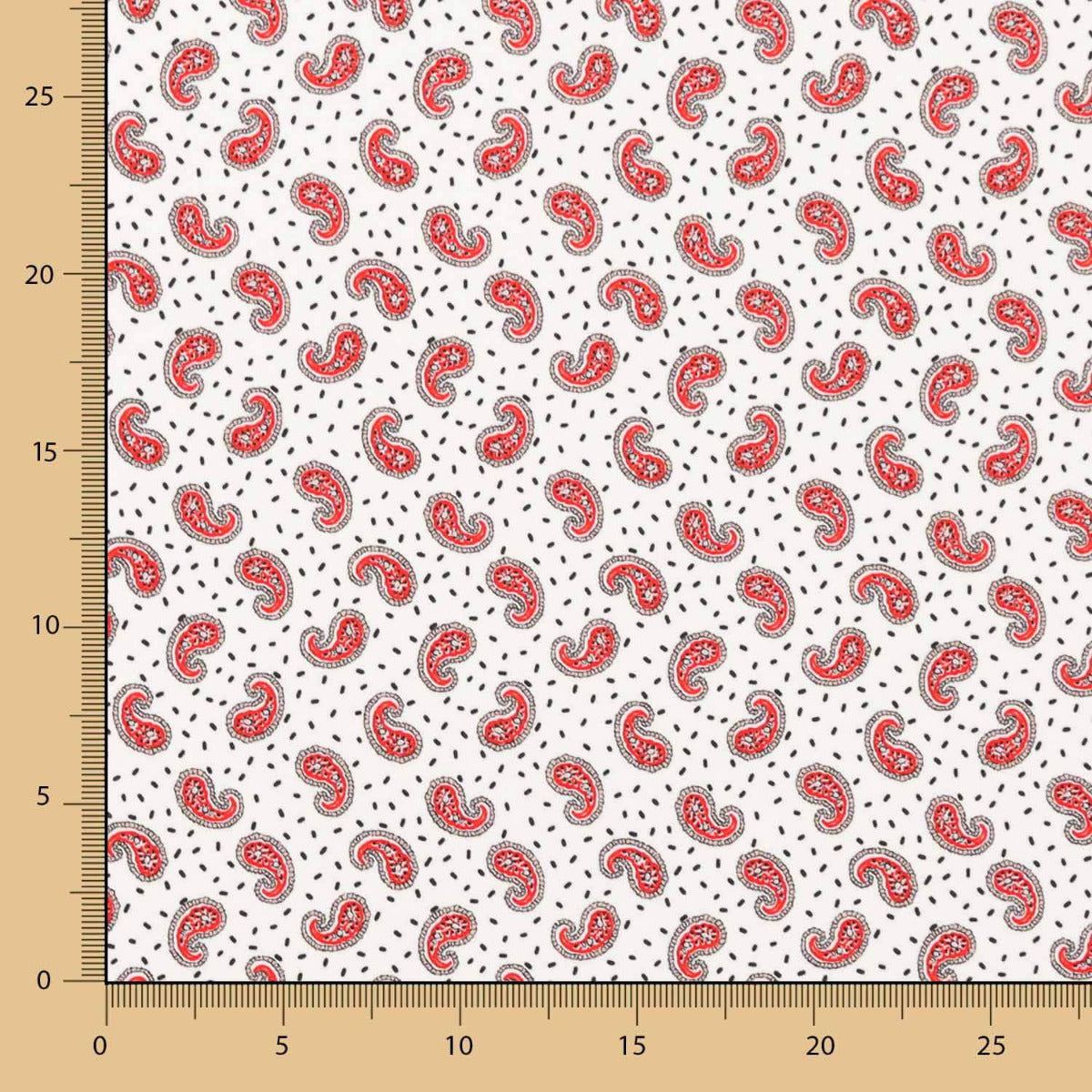 Crep Poliéster Mini Cachemire Blanco - Ribes y Casals