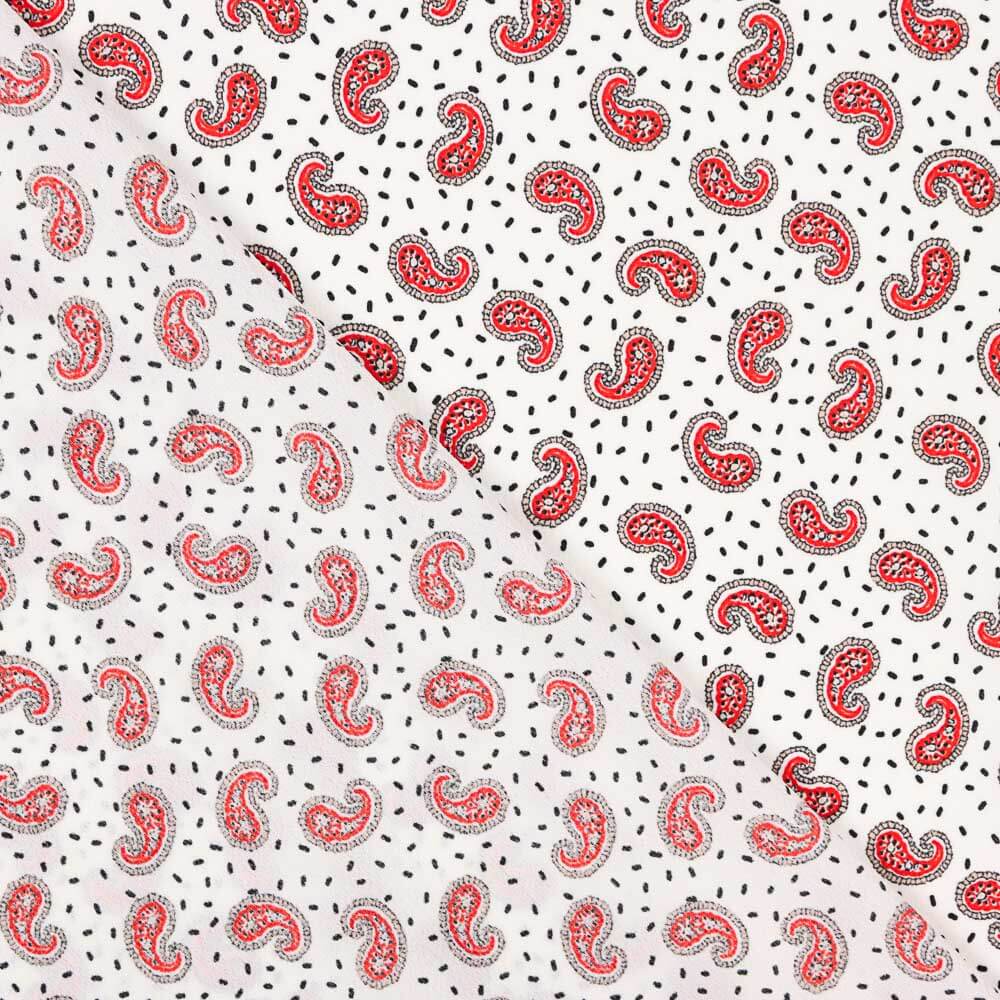 Crep Poliéster Mini Cachemire Blanco - Ribes y Casals