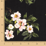 Crep Viscosa Floral Negro - Ribes y Casals