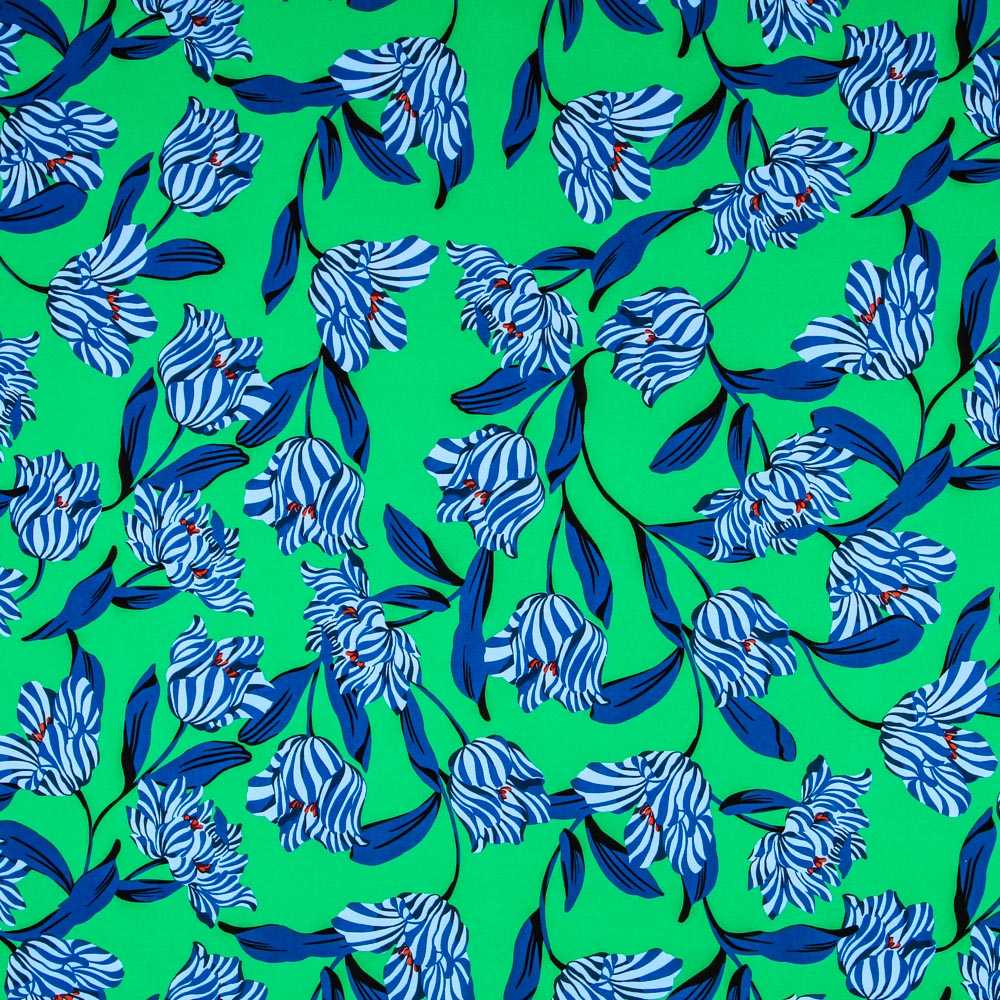 Crepe Amapolas Verde - Ribes y Casals