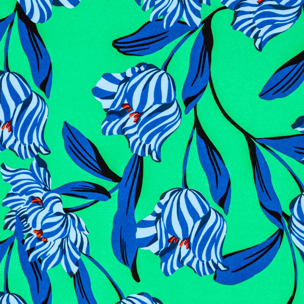 Crepe Amapolas Verde - Ribes y Casals