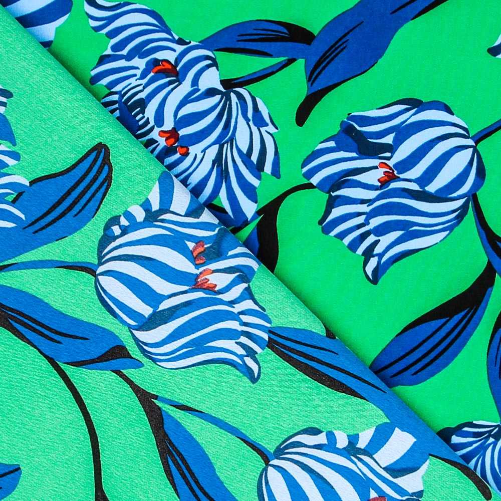 Crepe Amapolas Verde - Ribes y Casals