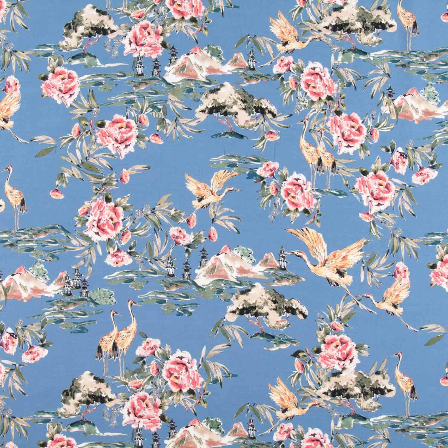 Crepe Aves Azul Claro - Ribes y Casals