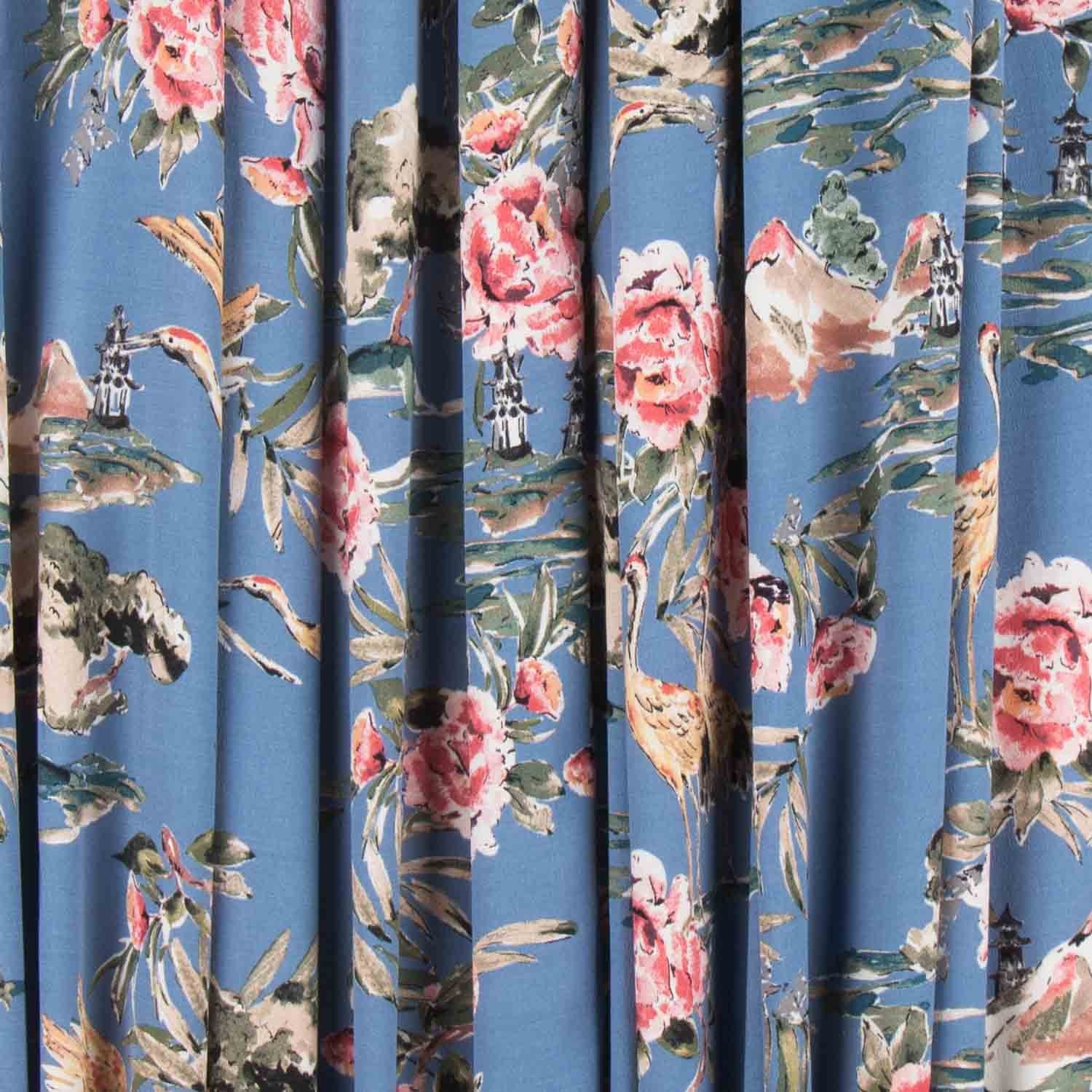 Crepe Aves Azul Claro - Ribes y Casals