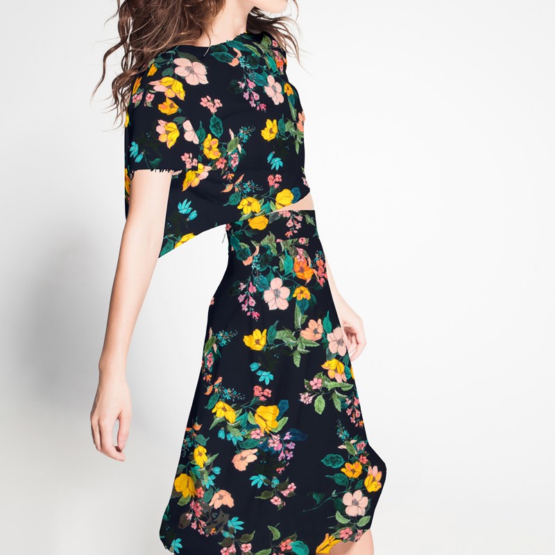 Crepe Botanic Navy - Ribes y Casals