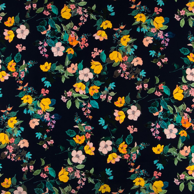 Crepe Botanic Navy - Ribes y Casals
