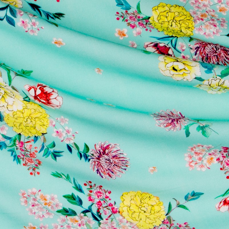 Crepe Bouquet Verde Agua - Ribes y Casals